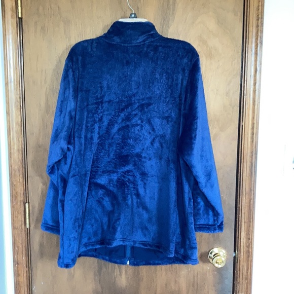 LastCall❌Croft & barrow minky zip front navy blue shirt jacket w pockets size 2X - Picture 15 of 16
